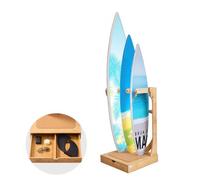 VEVOR Support vertical pour planches de surf, support en bois à 3 niveaux pour rangement et exposition, organiseur autonome avec crochets de suspension et rembourrage en liège, pour skis, kitesurfs