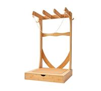 VEVOR Support vertical pour planches de surf, support en bois à 3 niveaux pour rangement et exposition, organiseur autonome avec crochets de suspension et rembourrage en liège, pour skis, kitesurfs