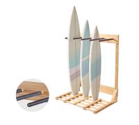 VEVOR Support vertical pour planches de surf, support en bois à 4 niveaux pour rangement et exposition, organiseur de planches autonome pour snowboards, wakeboards, kitesurfs, shortboards et skis