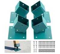 VEVOR Supports de Poteau pour Balançoire, Lot de 4, Supports de Nivellement Réglables pour Portique de Balançoire, pour Poteaux Bois 91x91 mm, Angle 45°-60°, Fixation au Sol Terrain Irrégulier, INOX