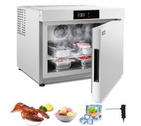 VEVOR Surgélateur Commercial 32 L, Congélateur Rapide avec 4 Plateaux 1/3, Congélateur Coffre avec Modes de Refroidissement et de Congélation, en Acier Inoxydable, pour Fruits de Mer, Restaurant