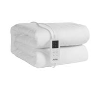 VEVOR Surmatelas Chauffant, 150x160 cm, Chauffe-lit Électrique en Tissu Brossé avec 4 Niveaux de Chauffage, Minuterie de 12 Heures, Arrêt Automatique Après 8 Heures, Sangle Contour Élastique Profonde