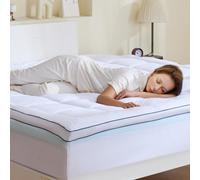 VEVOR Surmatelas King Mousse Mémoire de Forme Rembourrage en Fibre 1930x2032x101,6 mm