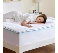 VEVOR Surmatelas Queen Mousse Mémoire de Forme Épaisseur 76,2 mm Rembourrage en Fibre Amovible Lavable, Rafraîchissant et Respirant, avec Poche de Chevet Amovible, pour Soulager Pression Corporelle
