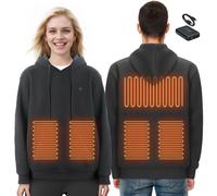 VEVOR Sweat à Capuche Chauffant Batterie Externe Unisexe Homme Femme XL Noir