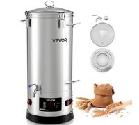 VEVOR Système de Brassage de Bière Électrique, Cuve de Brassage Capacité 30 L, Machine à Brasser la Bière à la Maison, Corps en Inox 304, avec Dispositif d'Empâtage et Ébullition, Brasseur Maison
