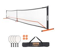 VEVOR Système de Filet de Pickleball Portable, Filet de Taille Réglementaire 673 cm, Cadre en Métal Stable Résistant aux Intempéries et Filet en PE Solide, Jeu en Plein Air avec Sac Raquettes Balles