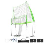 VEVOR Système de filet d'entraînement de volley-ball, 20,3 x 3,7 x 3,4 m, pratique de lancer/filet de 14, filet portable, installation facile pour intérieur et extérieur