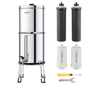 VEVOR Système de Filtration d'Eau par Gravité 7,5 L en Inox 4 Filtres à Eau