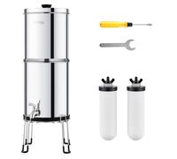 VEVOR Système de Filtration d'Eau par Gravité 8,5 L 2 Filtres à Eau et Support
