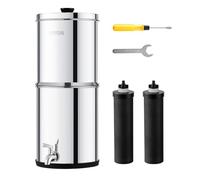 VEVOR Système de Filtration d'Eau par Gravité 8,5 L en Inox 2 Filtres à Eau