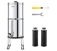 VEVOR Système de Filtration d'Eau par Gravité avec 2 Filtres à Charbon Robinet