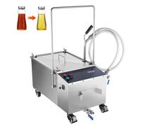 VEVOR Système de Filtration des Huiles de Friture Réservoir de 38 L Filtre à Huile pour Friteuse Vitesse 10 L/min Mobile avec Roulettes et Tuyau Machine à Filtrer Huile Usagée pour Restaurants Stands