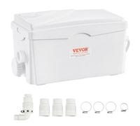VEVOR Système de levage 350 W Débit 6000 l/h Hauteur de refoulement 7 m Pompe à eaux usées avec 3 entrées d'eau pour cave, cuisine, évier, douche, baignoire, évacuation des eaux usées du linge,