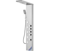 VEVOR Système de Panneau de Douche avec 4 Modes, Tour de Panneau de Douche, Pluie, Cascade, 5 Jets de Massage Complet du Corps et Pomme de Douche à Main à 3 Réglages avec Tuyau, Ensemble de Douche