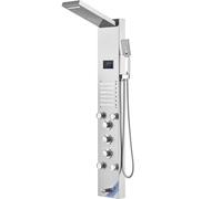 VEVOR Système de Panneau de Douche avec 6 Modes, Tour de Panneau de Douche Hydroélectrique Écran LED, Pluie, Cascade, 5 Jets de Massage, Bec de Baignoire, Pomme de Douche à Main, Ensemble de Douche