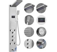 VEVOR Système de Panneau de Douche avec 6 Modes, Tour de Panneau de Douche Hydroélectrique Écran LED, Pluie, Cascade, 5 Jets de Massage, Bec de Baignoire, Pomme de Douche à Main, Ensemble de Douche