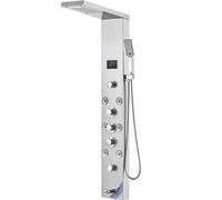 VEVOR Système de panneau de douche – 6 modes, écran LED hydroélectrique, pluie/cascade, 8 jets