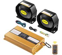 VEVOR Système de Sirène PA, 400 W, 8 Sons d'Avertissement de Voiture, Alarme d'Urgence Incendie, Sirène d'Incendie, 2 Klaxons, Haut-parleur PA, Système MIC, Sirène de Véhicule