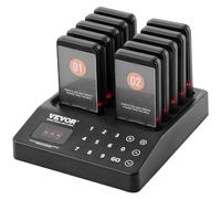 VEVOR Système de téléavertisseur sans fil 400m – 10 buzzers, vibration, clignotant, clavier tactile
