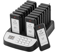 VEVOR Téléavertisseur de restaurant sans fil 500 m – 16 bipeurs, vibration et clignotant
