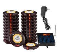 VEVOR Système de Téléavertisseur de Restaurant, Bipeurs Restaurant sans Fil Longue Portée Effective en Terrain Découvert 500 m, avec Vibration et Clignotant, 20 Buzzers pour File d'Attente et Café