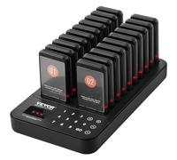 VEVOR Système de Téléavertisseur de Restaurant sans Fil Longue Portée de 400 m, Bipeurs Restaurant pour File d'Attente avec Vibration et Clignotant, 20 Buzzers pour Camion Restaurant, Café, Magasin