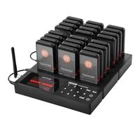 VEVOR Système de Téléavertisseur de Restaurant sans Fil Longue Portée de 400 m, Bipeurs Restaurant pour File d'Attente avec Vibration et Clignotant, 24 Buzzers pour Camion Restaurant, Café, Magasin