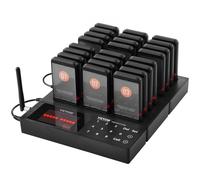 VEVOR Système de Téléavertisseur de Restaurant sans Fil Longue Portée de 400 m, Bipeurs Restaurant pour File d'Attente avec Vibration et Clignotant, 24 Buzzers pour Camion Restaurant, Café, Magasin