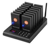 VEVOR Système de Téléavertisseur de Restaurant sans Fil Longue Portée de 500 m, Bipeurs Restaurant pour File d'Attente avec Vibration et Clignotant, 16 Buzzers pour Camion Restaurant, Café, Magasin