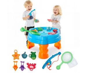 VEVOR Table à Eau avec 9 Accessoires, Table de Jeux d'Eau Enfant, Jeu de Pêche Été, Jouets d'Activités Sensorielles Aquatiques Intérieur Extérieur pour Tout-petits, Garçons, Filles de 3 Ans et Plus