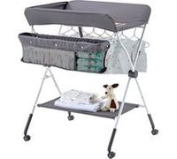 VEVOR Table à langer pliable – Panier latéral, roulettes verrouillables, réglable, Gris foncé