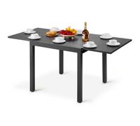 VEVOR Table à Manger Extensible pour Patio extérieur, Table de Bistro rectangulaire 80-160 cm pour 4-6 Personnes, Cadre en Aluminium et Lattes en Acier, Grand Meuble pour Jardin, terrasse, Gris foncé