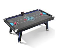 VEVOR Table Air Hockey 226 cm, Jeu de Hockey sur Table Scoreur Électronique | Pour Salle de Jeux Sous-sols Maison, Coussin d'Air avec Soufflerie, Éclairage LED, Structure Stable, Avec Poussoirs et Palets