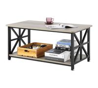 VEVOR Table basse de salon rectangulaire rangement ouvert 1000 mm marron et noir