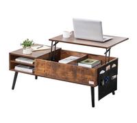 VEVOR Table basse relevable table basse rectangulaire 1000 mm pour salon marron