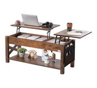 VEVOR Table basse relevable table basse rectangulaire 1200 mm pour salon marron