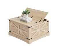 Table Basse en Rotin Rectangulaire Meuble pour Salon 80 cm avec 2 Couches