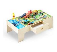 VEVOR Table Circuit Train Bois 62PCS Avec Rail de Train Grand Tiroir Rangement