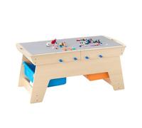 VEVOR Table d'Activités pour Enfants avec 200 Blocs de Construction, Table de Jeu Multifonction en Bois, avec 3 Bacs de Rangement de Grand Espace, Plateau 2 en 1, pour Garçons, Filles de 3 Ans et Plus