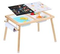 VEVOR Table d'Activités Pour Enfants Avec 3 Bacs de Rangement 1 Porte-Papier Pour Dessiner Natural wood color