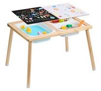 VEVOR Table d'Activités Pour Enfants Avec 3 Bacs de Rangement Et Tableau Pour Étudier Natural wood color