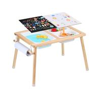 VEVOR Table d'Activités pour Enfants, Table d'Exploration Sensorielle avec 3 Bacs de Rangement et 1 Porte-papier, Table d’Eau et de Sable en Bois, Intérieure/Extérieure, pour Dessiner et Étudier