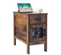 VEVOR Table d'appoint de ferme table de chevet à 3 niveaux ports et prises USB