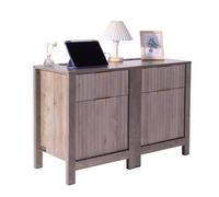 VEVOR Table d'appoint de ferme carrée ports prise USB lumière LED Lot de 2 gris