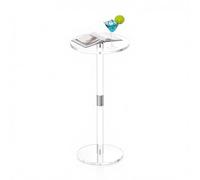 VEVOR Table d'appoint acrylique ronde 25,4x25,4x54 cm transparente poteau solide charge 5 kg