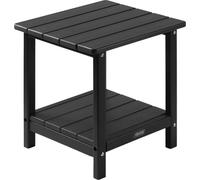 VEVOR Table d'appoint en plastique, 45x38x44 cm, table de jardin en HDPE, table de balcon avec 2 étagères, table de chevet, table basse, table décorative, convient pour terrasse, piscine, plage, véran