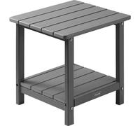 VEVOR Table d'appoint en plastique, 45x38x44 cm, table de jardin en HDPE, table de balcon avec 2 étagères, table de chevet, table basse, table décorative, convient pour terrasse, piscine, plage, véran