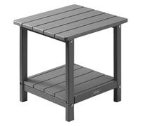 VEVOR Table d'Appoint Extérieur Jardin, 2 Niveaux, 45 x 38 x 44 cm, en PEHD, Entretien Facile, Résiste aux Intempéries, pour Terrasse, Bord de Piscine, Plage, Porche, Patio, Balcon, Intérieur, Gris