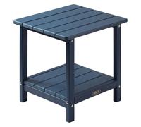 VEVOR Table d'Appoint Extérieur Jardin, 2 Niveaux, 45 x 38 x 44 cm, en PEHD, Entretien Facile, Résiste aux Intempéries, pour Terrasse, Bord de Piscine, Plage, Porche, Patio, Balcon, Intérieur, Bleu